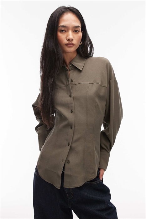 Рубашка с зауженной талией артикул 154549715