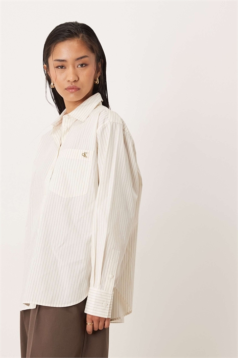 Рубашка из хлопкового поплина свободного кроя артикул 154173625