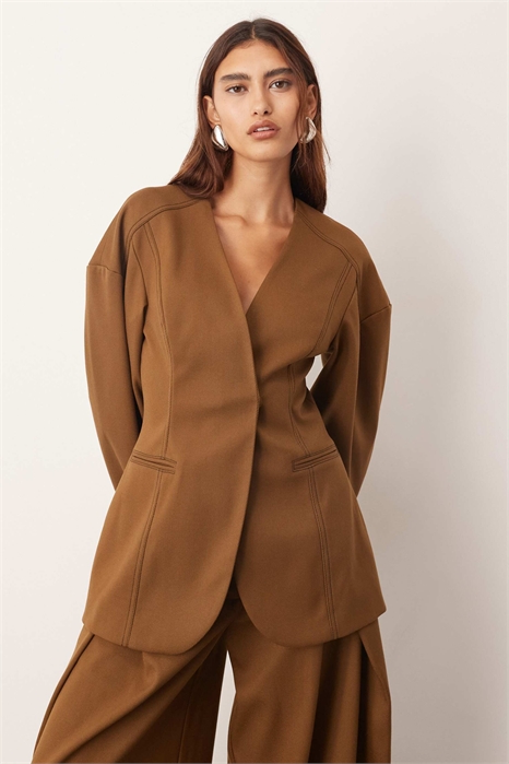 Блейзер из твила с рельефным рисунком co-ord артикул 146835127