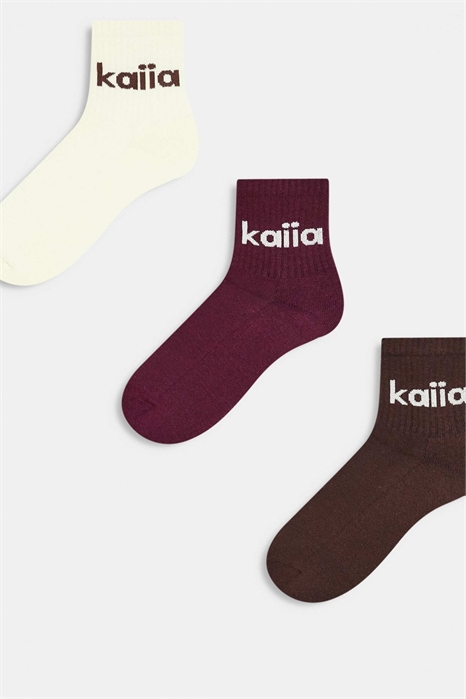 Набор из 3 пар носков с контрастной вышивкой логотипа из ткани с высоким содержанием хлопка артикул 152796125