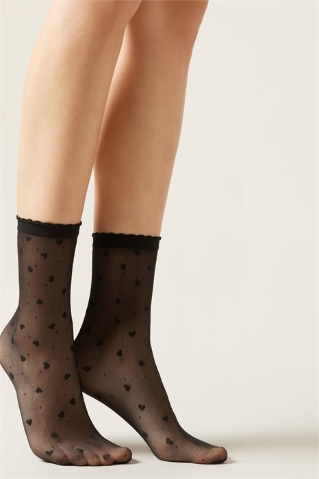 Носки с сердечками и в горошек артикул 154058083