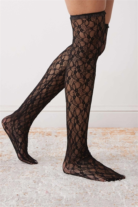 Чулки до бедер с кружевом артикул 148547630