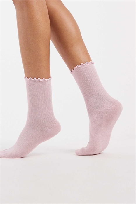 Носки с блестками и оборкой по краю артикул 153815102