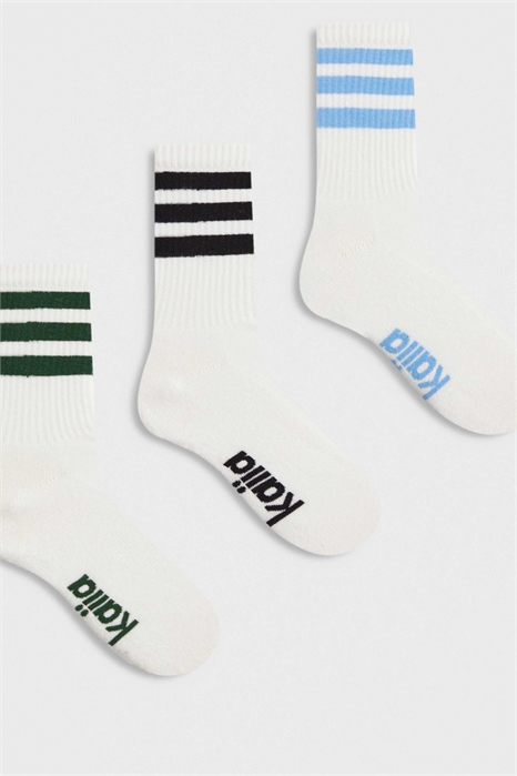 Набор из 3 пар носков с логотипом в виде контрастной полоски артикул 152796126