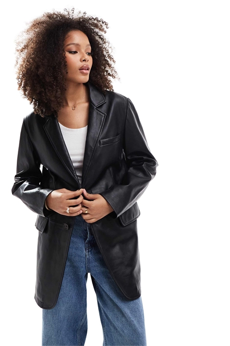 Кожаный блейзер артикул 138328145