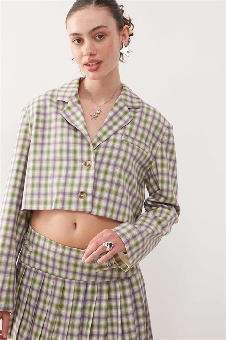 Блейзер-кроп в стиле 90-х, скроенный по фигуре co-ord артикул 140290652