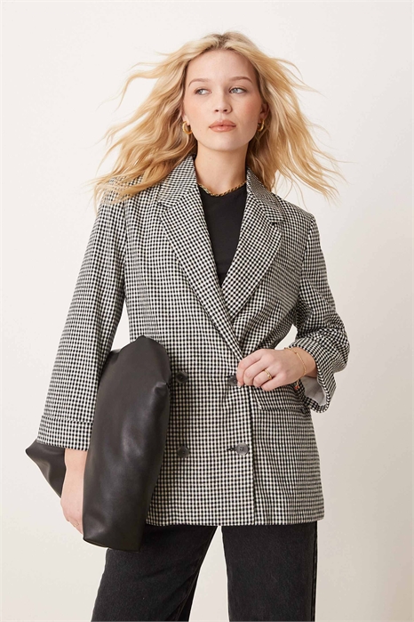 Блейзер свободного кроя с двойной застежкой артикул 141415845