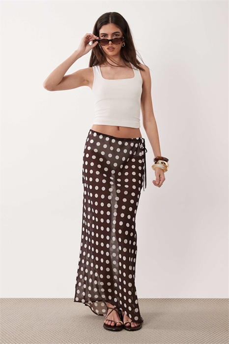 Пляжная макси-юбка из шифона, скроенная по косой артикул 151862500