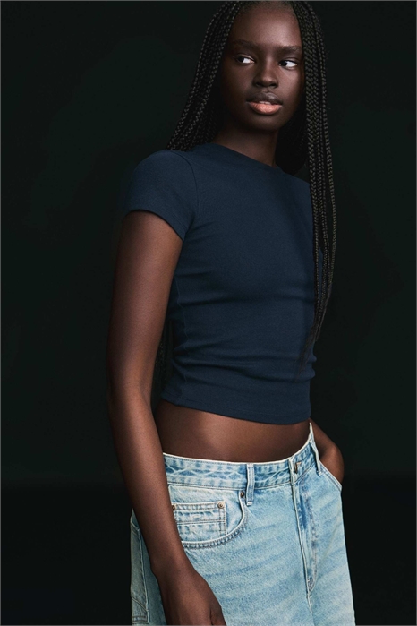 Футболка с коротким рукавом и круглым вырезом артикул 149665303