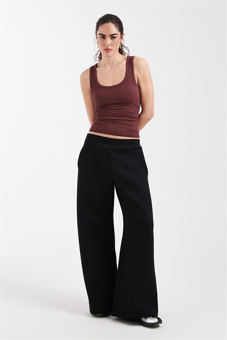 Без бретелек, бесшовная майка с ребристой отделкой и круглым вырезом артикул 153919432