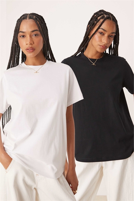 Футболка с круглым вырезом и прямым кроем, комплект из 2 штук артикул 144139283