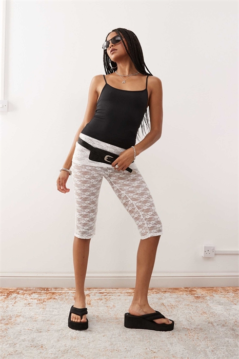 Кружевная юбка поверх капри артикул 148845077