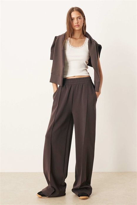 Брюки с широкими брючинами и застежкой-молнией артикул 148037046