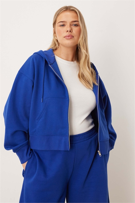 ASOS DESIGN: укороченная толстовка с капюшоном и застежкой-молнией из ворсистой ткани для полных артикул 151220616