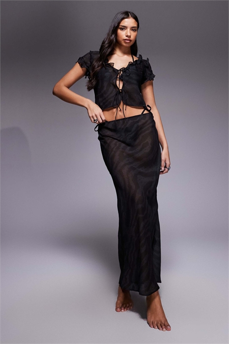 Шифоновая пляжная юбка макси артикул 152418211