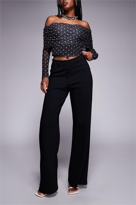 Брюки из джерси с широкими брючинами, сшитые на заказ артикул 147967618