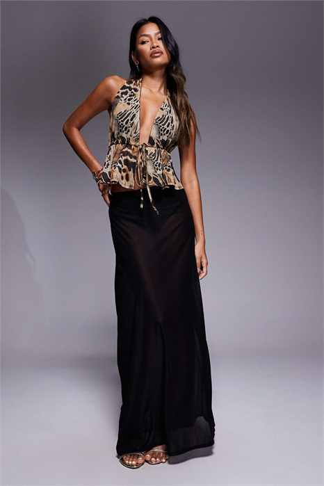 Макси-юбка из прозрачной сетки co-ord артикул 151256706