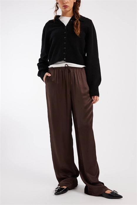 Брюки-кюлоты из сатина с широкими брючинами артикул 153287040