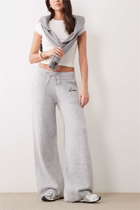 Брюки с широкими штанинами, с вязаным вышитым логотипом co-ord артикул 152903222