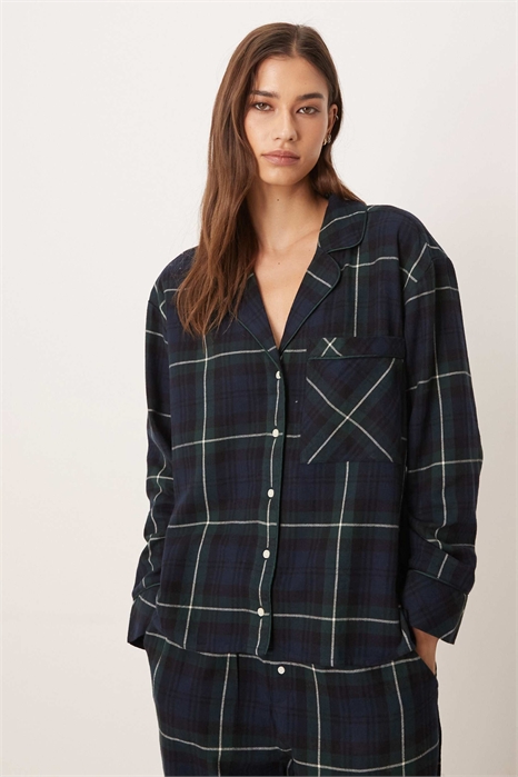 Фланелевая пижамная рубашка с длинными рукавами co-ord артикул 154149928