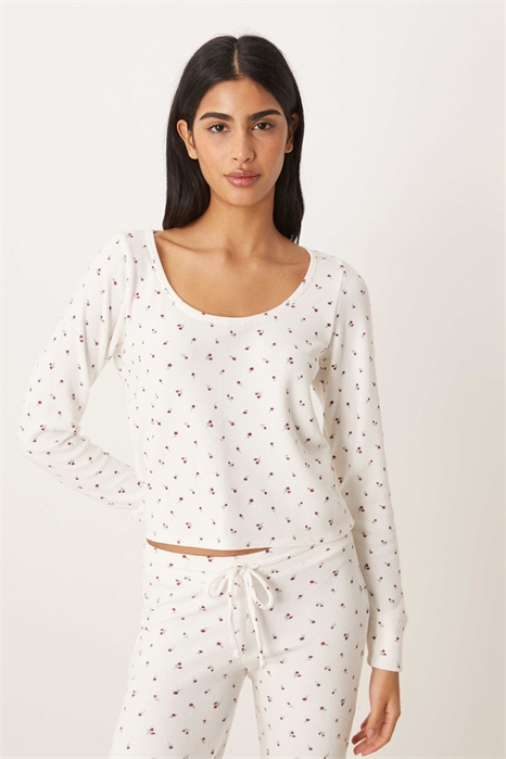 Кроп-топ с длинными рукавами и кружевной отделкой от Gilly Hicks co-ord артикул 154114636