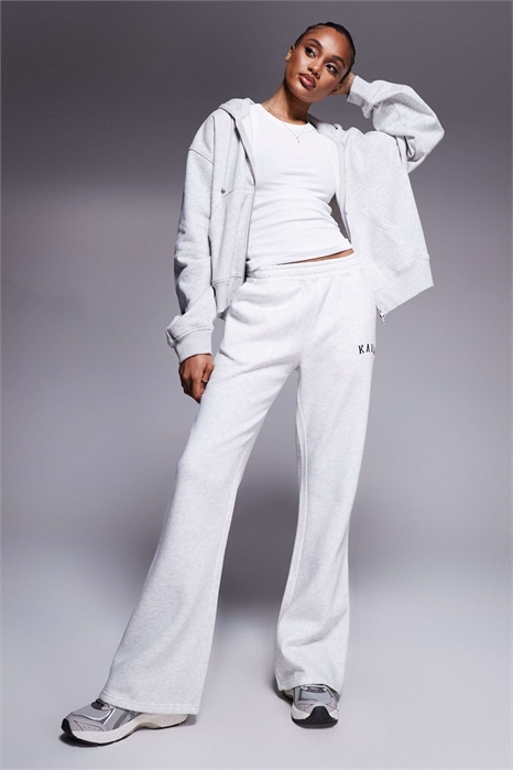 Широкие джоггеры из смешанной ткани с высоким поясом и вышитым логотипом артикул 142045632