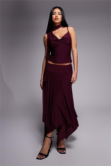 Эксклюзивная макси-юбка с двуслойным летящим подолом в стиле «фея» co-ord артикул 152830048