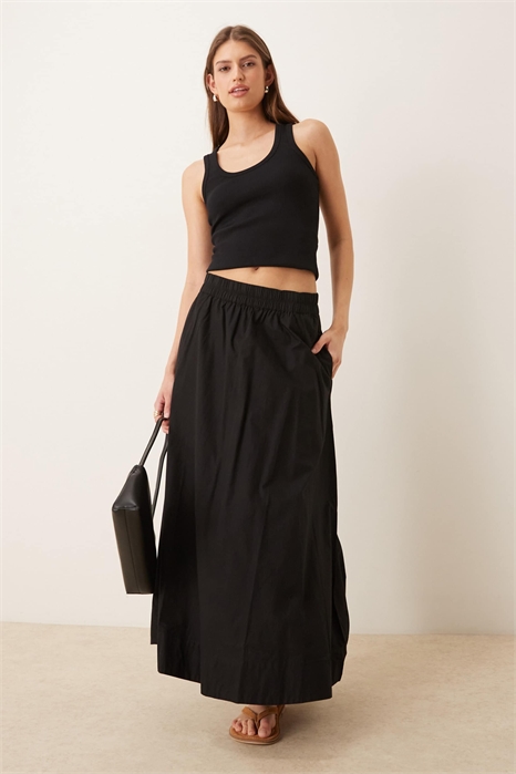 Объемная юбка макси из хлопкового поплина артикул 153668009