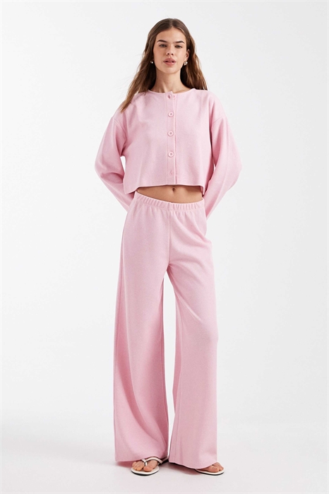 Брюки с мягкой ребристой отделкой и широкими брючинами co-ord артикул 155831887