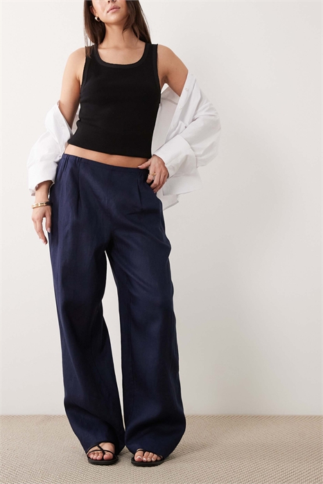 Брюки с широкими штанинами и складками артикул 153283562