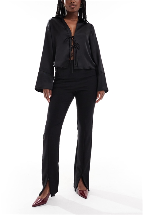 Брюки-скинни с зауженным кроем и застежкой-молнией спереди артикул 149276446