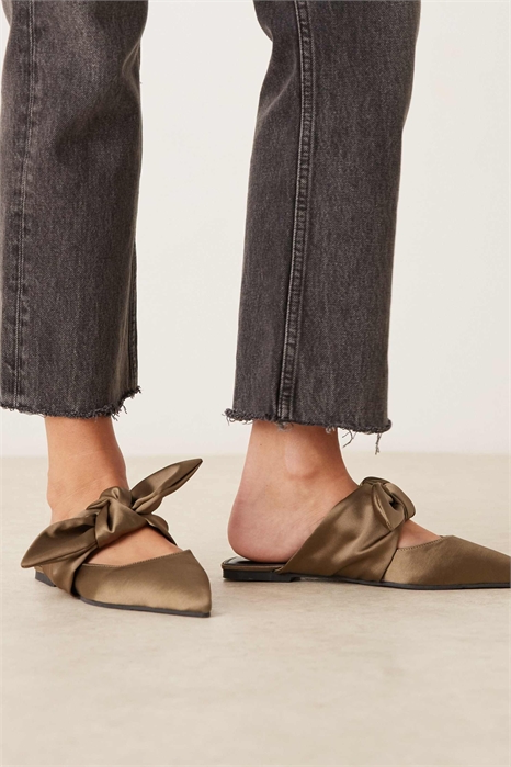 Туфли-муле с широкой колодкой и лунным бантиком артикул 148812725