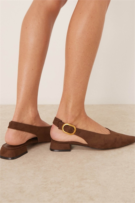 Балетки «Леонора» с широкой колодкой и открытой пяткой артикул 146784349