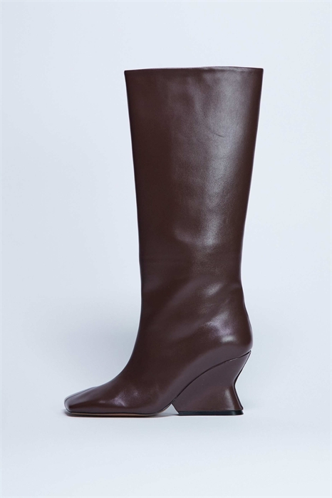 Кожаные ботинки Selma Premium на танкетке до колен артикул 150426651