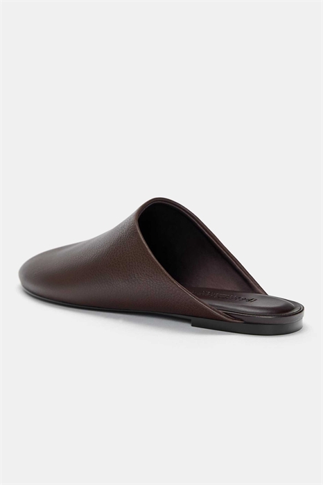 Плоские кожаные туфли-муле артикул 152150916