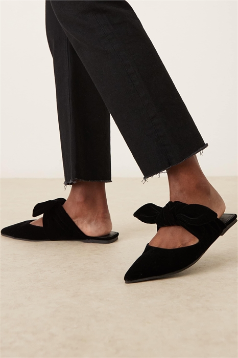 Туфли-муле с широкой колодкой и лунным бантиком артикул 149003473