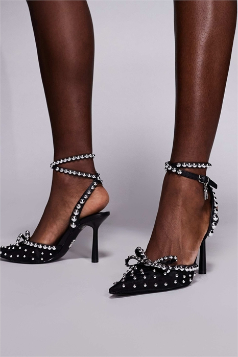 Туфли на каблуке с бантиком артикул 148412275