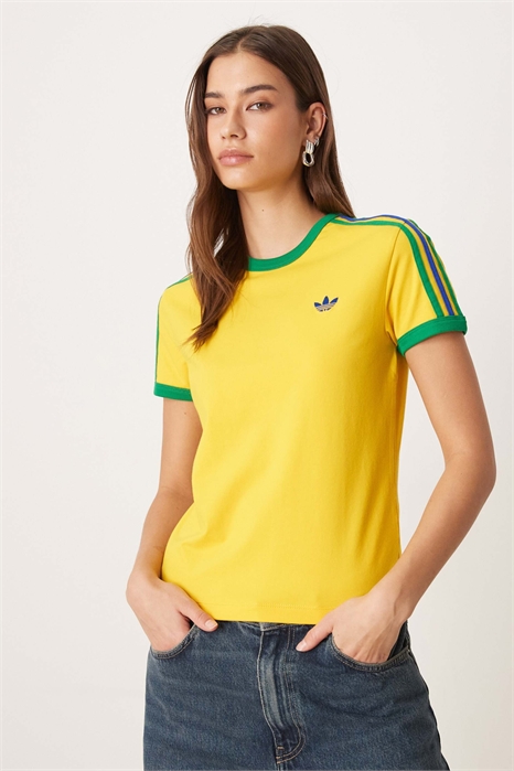 Футболка-слим с тремя полосками артикул 153694801