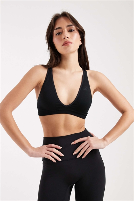 Спортивный бюстгальтер из трикотажа с легкой поддержкой артикул 154892225