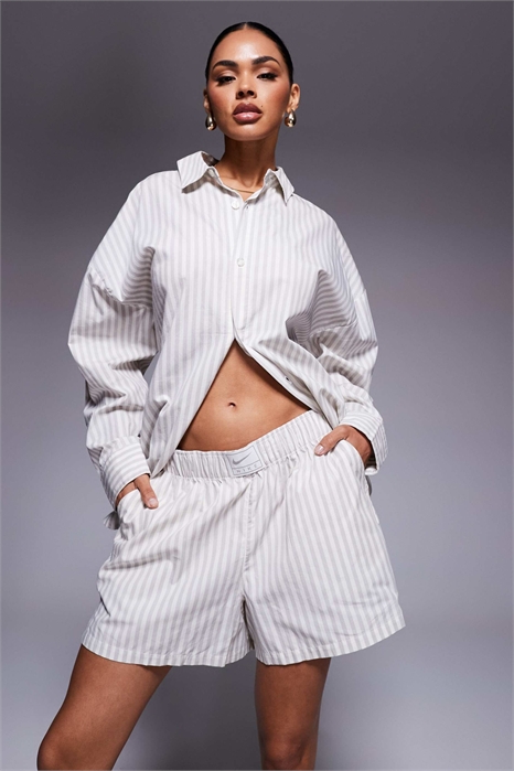 Шорты из полосатой поплины артикул 142399228