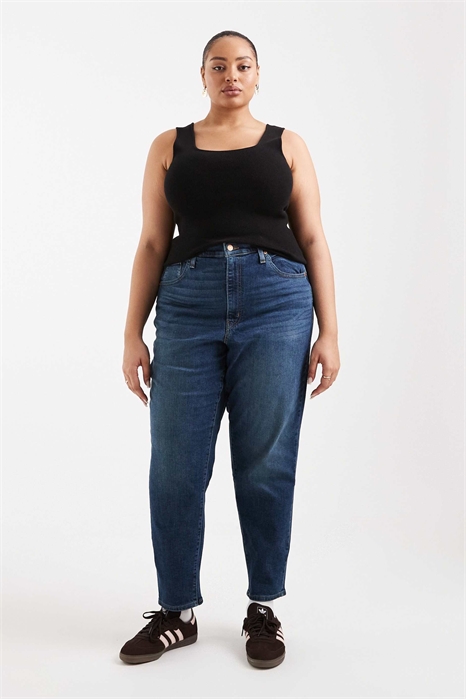 Джинсы «мам» с высокой талией артикул 132778718