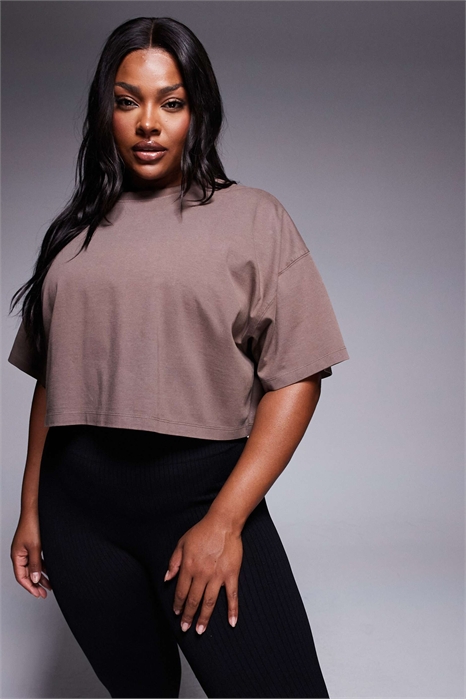 Укороченная футболка Curve Icon из плотной хлопчатобумажной ткани с технологией быстрого высыхания артикул 142658668