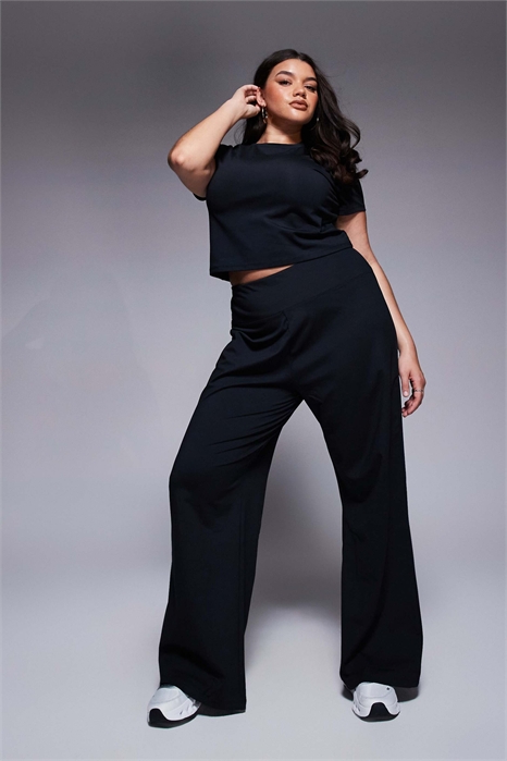 Танцевальные брюки Curve Icon с мягкой поверхностью, высокой талией и широкими брючинами артикул 136003333