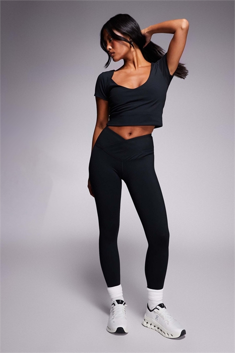 Леггинсы для йоги с завязками на талии и мягкой текстурой «Petite Icon» артикул 146700327