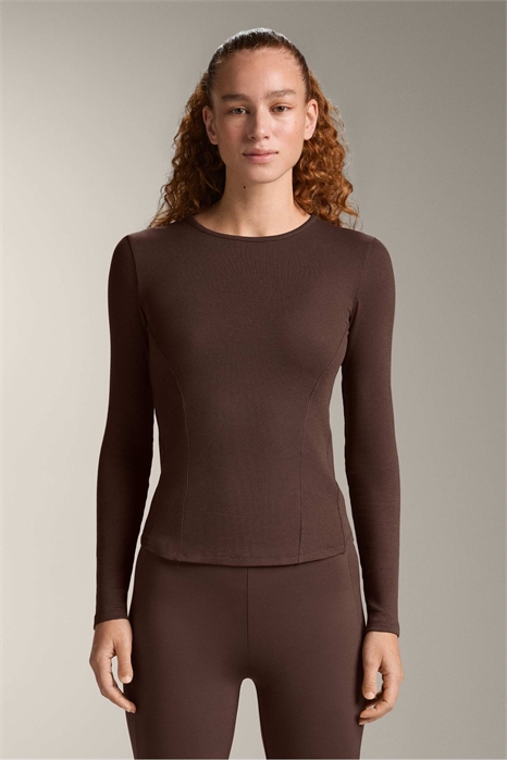 Футболка с длинными рукавами из ребристой ткани с содержанием хлопка и модала артикул 155649101