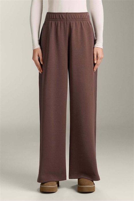 Прямые брюки с широкими штанинами из модала с ребристой текстурой артикул 155471394