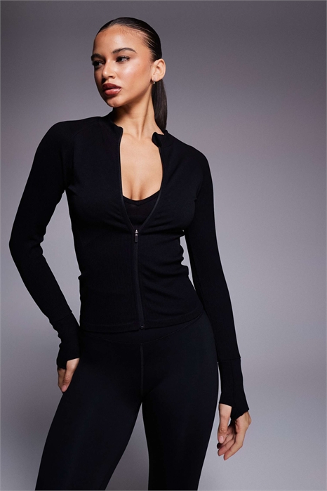 Толстовка с длинным рукавом на молнии и плавными линиями артикул 147510246