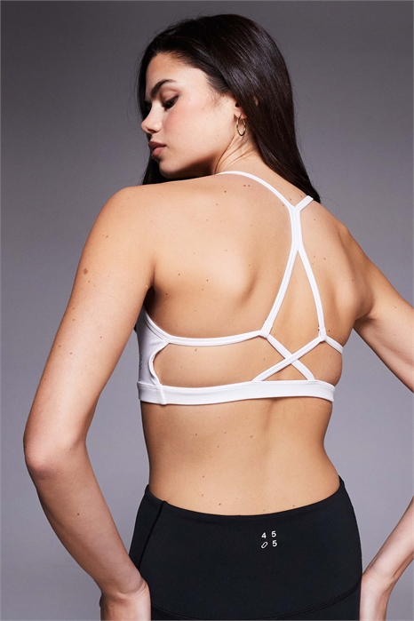 Спортивный бюстгайер с мягкой тканью, открытой спинкой, подсветкой и съемными вставками артикул 154641780