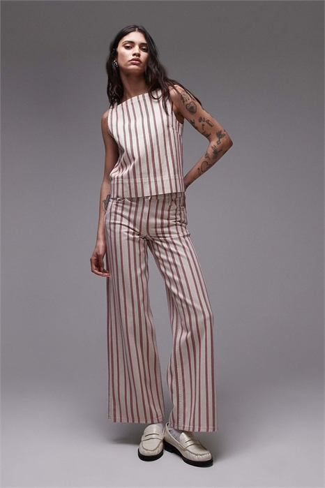 Джинсы средней посадки с широкими брючинами артикул 141345622