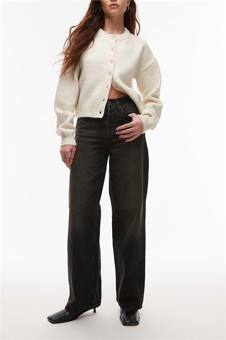 Джинсы средней посадки свободного кроя с прямым силуэтом артикул 138543978